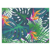熱帯緑のジャングル葉のパラダイスト テーブルクロス (正面(横))