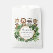 熱帯緑のジャングル野生動物の赤ちゃんシャワー フェイバーバッグ (正面)