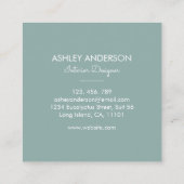 熱帯緑のセージのユーカリ離れス スクエア名刺 (裏面)