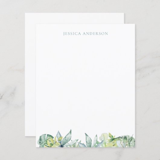 熱帯緑のティール（緑がかった色）名文房具 (正面/裏面)