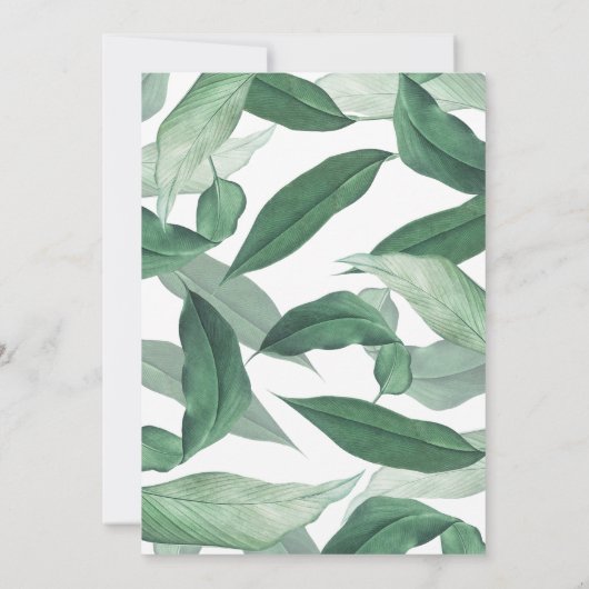 熱帯緑のバチェロレッテ。植物学の 招待状 (裏面)