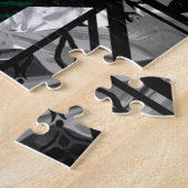 熱帯緑のパームフロンド黄色の長方形パターン ジグソーパズル (側面)