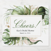 熱帯緑のフローラボトルラベル スパークリングワインラベル (シングルラベル)