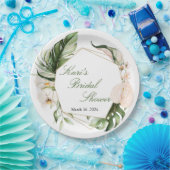 熱帯緑のフローラ紙プレート ペーパープレート (パーティー)