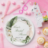 熱帯緑のフローラ紙プレート ペーパープレート (パーティー)