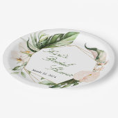 熱帯緑のフローラ紙プレート ペーパープレート (アングル)