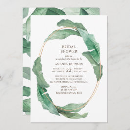 熱帯緑のブライダルシャワー。植物学エレガント 招待状
