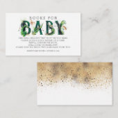 熱帯緑のベビーの赤ちゃんシャワー用の本 エンクロージャーカード (正面/裏面)