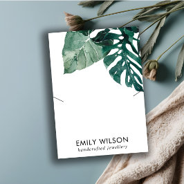 熱帯緑のモステラ動物のネックレスディスプレイ 名刺