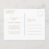 熱帯緑のモダン卒業 案内ポストカード (裏面)