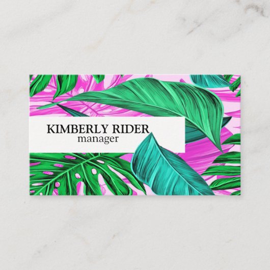 熱帯緑のモンステラ 名刺 (正面)