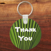 熱帯緑のヤシの葉の感謝 キーホルダー (正面)