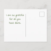 熱帯緑のヤシの葉の感謝 ポストカード (裏面)