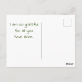 熱帯緑のヤシの葉の感謝 ポストカード (裏面)