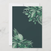 熱帯緑のヤシの金ゴールドスクリプトブライダルシャワー 招待状 (裏面)