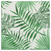 熱帯緑のヤシ葉の夏のパターン ファブリック (クローズアップ)