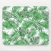 熱帯緑のヤシ葉の夏のパターン マウスパッド (正面)