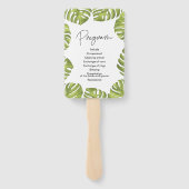 熱帯緑のヤシ葉の結婚式 ハンドファン (裏面)