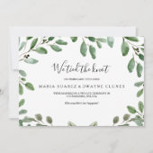 熱帯緑のユーカリの駆け落ち宣言 案内状 (正面)