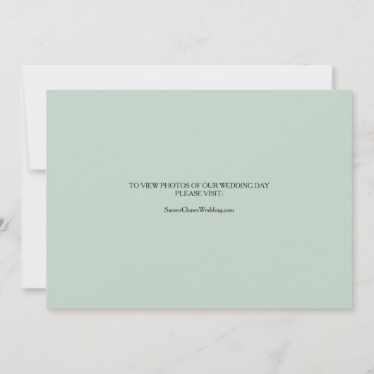 熱帯緑のユーカリの駆け落ち宣言 案内状 (裏面)