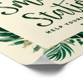 熱帯緑の丘の駅結婚の標識 ポスター (角)