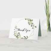 熱帯緑の折り畳結婚みサンキューカード サンキューカード (正面)