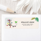 熱帯緑の森の動物のアドレス ラベル (インサイチュ)