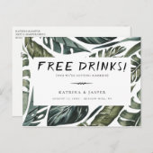 熱帯緑の無料飲み物が日付を救う 案内ポストカード (正面/裏面)