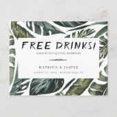 熱帯緑の無料飲み物が日付を救う 案内ポストカード (正面)