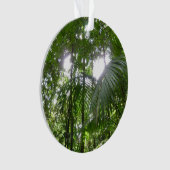 熱帯緑の熱帯雨林の天蓋を通る日光 オーナメント (正面)