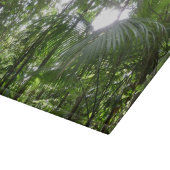 熱帯緑の熱帯雨林の天蓋を通る日光 カッティングボード (角)