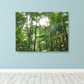 熱帯緑の熱帯雨林の天蓋を通る日光 キャンバスプリント (インサイチュ (ウッドフロア))