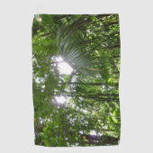 熱帯緑の熱帯雨林の天蓋を通る日光 ゴルフタオル (正面)