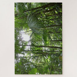 熱帯緑の熱帯雨林の天蓋を通る日光 ジグソーパズル