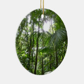 熱帯緑の熱帯雨林の天蓋を通る日光 セラミックオーナメント (右)