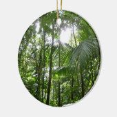 熱帯緑の熱帯雨林の天蓋を通る日光 セラミックオーナメント (左)