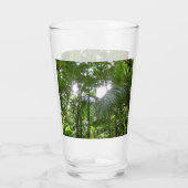 熱帯緑の熱帯雨林の天蓋を通る日光 タンブラーグラス (裏面)