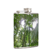 熱帯緑の熱帯雨林の天蓋を通る日光 フラスク (右)