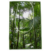 熱帯緑の熱帯雨林の天蓋を通る日光 ミディアムペーパーバッグ (正面)