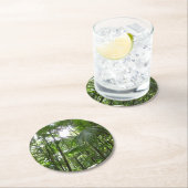 熱帯緑の熱帯雨林の天蓋を通る日光 ラウンドペーパーコースター (インサイチュ)