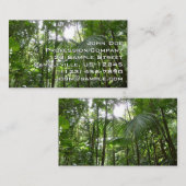 熱帯緑の熱帯雨林の天蓋を通る日光 名刺 (正面/裏面)