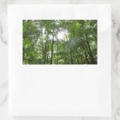 熱帯緑の熱帯雨林の天蓋を通る日光 長方形シール (バッグ)