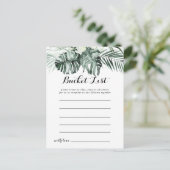 熱帯緑の白いフローラバケットリストカード ポストカード (スタンド正面)