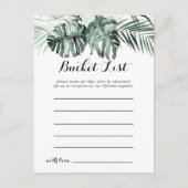 熱帯緑の白いフローラバケットリストカード ポストカード (正面)