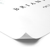 熱帯緑の白いフローラ結婚の歓迎 ポスター (角)