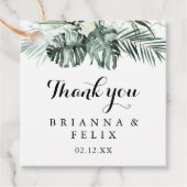 熱帯緑の白いフローラ結婚ズ フェイバータグ (正面)