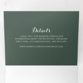 熱帯緑の白いフローラ結婚ズ 三つ折り招待状 (内部最初)