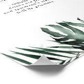 熱帯緑の白フローラ結婚のオープンバー ポスター (角)