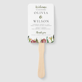 熱帯緑の結婚式 プログラムとタイムライン ハンドファン