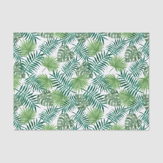 熱帯緑の群葉のティッシュペーパー 薄葉紙 (正面)